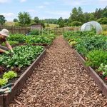 No-dig Gardening. No-dig gardening is all about growing healthy organic plants in soil that has been left undisturbed as much as possible, allowing soil life to flourish and plants to thrive. Among the advantages of no-dig is no backbreaking digging, less weeds and a rich, crumbly soil without any compaction. By digging the soil the thriving ecosystem of bacteria, fungi, insects and worms, all of which are vitally important in keeping the soil healthy and fertile, is destroyed. Digging also releases weed seeds which then germinate, although some weeds are blown onto the plot by wind. No-dig plots are generally used for vegetables, producing bigger harvests than dug beds owing to the amount of organic composition in the soil. Flower borders will also benefit from the no-dig method, although if there are established perennials which cannot be moved then a thick layer of organic mulch around each plant will soon be broken down into the soil by the worms creating nutrient-rich water-retaining soil. No-dig gardens can be in raised beds, directly onto the soil or on grass. Select an area that you can access from all sides to avoid walking on the soil. Cover the plot with a layer of wet cardboard or newspaper. This will suppress weeds and grass. Follow this with a thick layer (15 -20cm) of well-rotted manure, compost or lawn clippings, topping with a light much of straw or leaves. This organic matter is slowly broken down and released into the soil, establishing a rich, healthy ecosystem. Moisture is retained as both the organic compost in the soil and the channels created by hard-working earthworms enables water and air to penetrate the soil. No-dig gardening is the ultimate way to garden with nature!